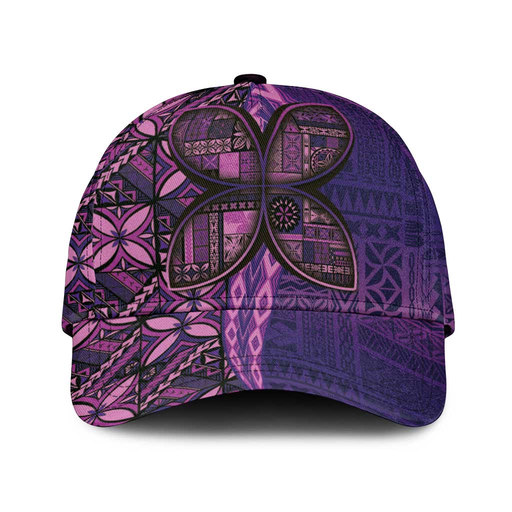 Samoan Pacific Tribal Flower Geometric Art Tattoos Classic Cap Siapo Pattern Purple Haze - Polynesian Pride