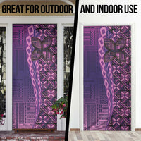 Samoan Pacific Tribal Flower Geometric Art Tattoos Door Cover Siapo Pattern Purple Haze - Polynesian Pride