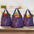 Samoan Pacific Tribal Flower Geometric Art Tattoos Grocery Bag Siapo Pattern Purple Haze - Polynesian Pride
