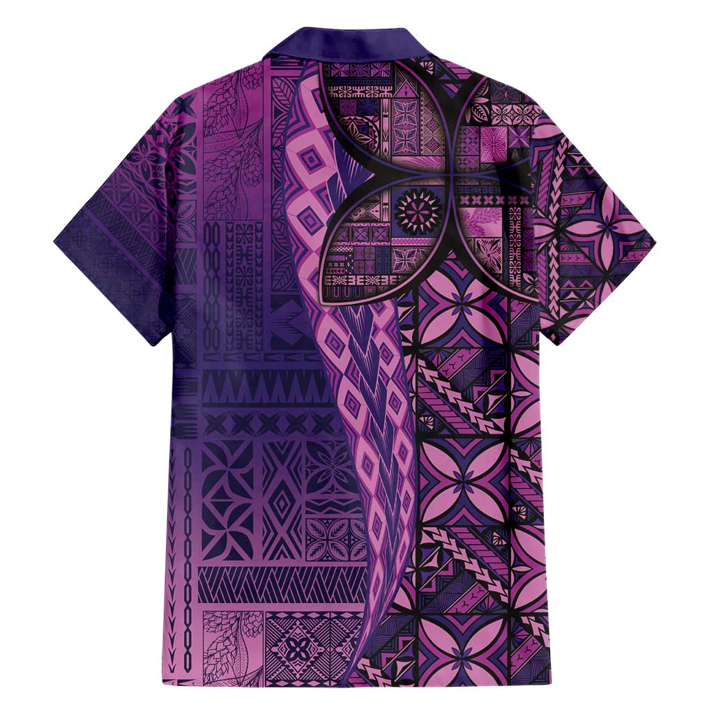 Samoan Pacific Tribal Flower Geometric Art Tattoos Hawaiian Shirt Siapo Pattern Purple Haze - Polynesian Pride