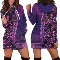 Samoan Pacific Tribal Flower Geometric Art Tattoos Hoodie Dress Siapo Pattern Purple Haze - Polynesian Pride