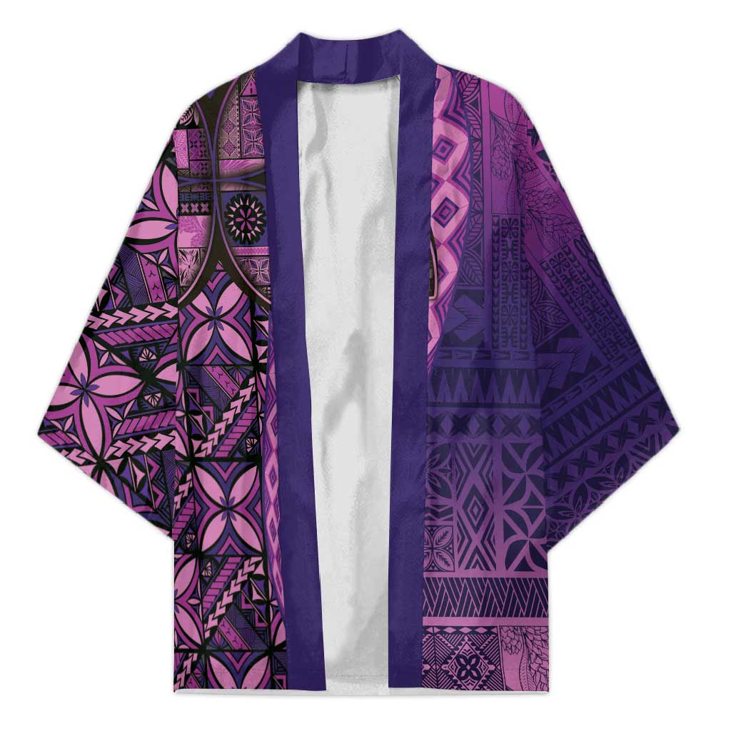 Samoan Pacific Tribal Flower Geometric Art Tattoos Kimono Siapo Pattern Purple Haze - Polynesian Pride