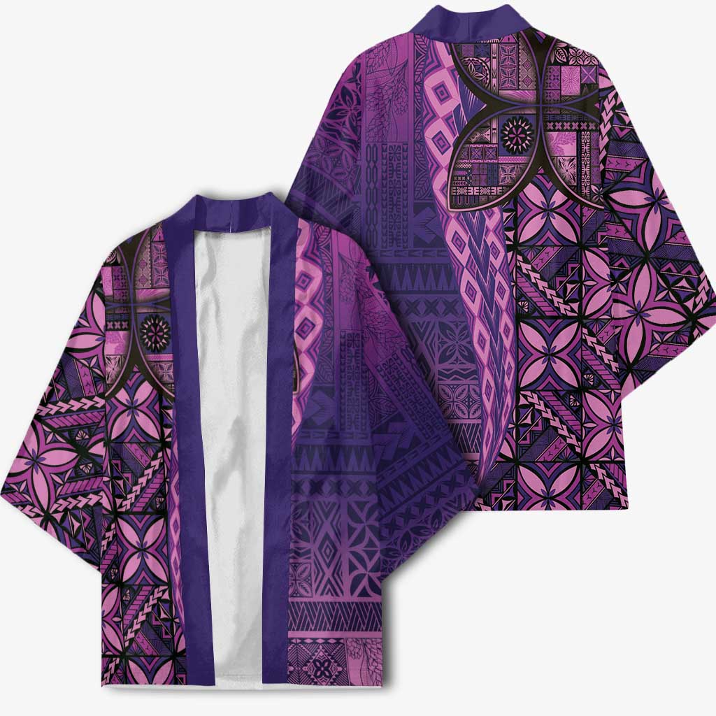 Samoan Pacific Tribal Flower Geometric Art Tattoos Kimono Siapo Pattern Purple Haze - Polynesian Pride