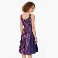 Samoan Pacific Tribal Flower Geometric Art Tattoos Midi Dress Siapo Pattern Purple Haze - Polynesian Pride