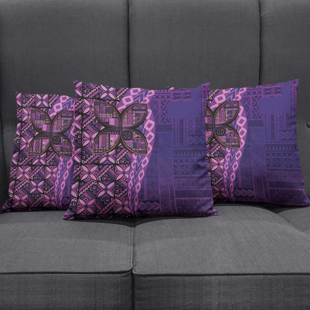 Samoan Pacific Tribal Flower Geometric Art Tattoos Pillow Cover Siapo Pattern Purple Haze LT03 - Polynesian Pride