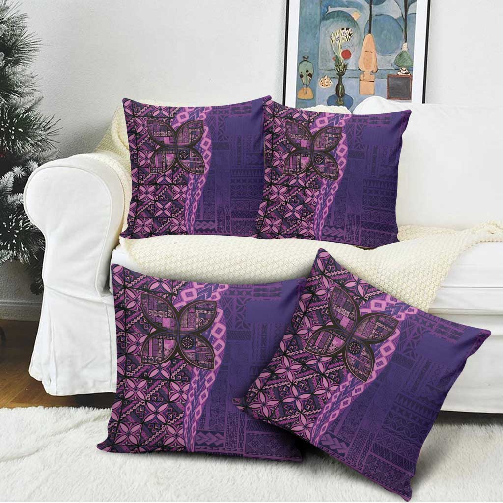 Samoan Pacific Tribal Flower Geometric Art Tattoos Pillow Cover Siapo Pattern Purple Haze LT03 - Polynesian Pride