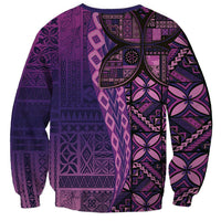 Samoan Pacific Tribal Flower Geometric Art Tattoos Sweatshirt Siapo Pattern Purple Haze - Polynesian Pride