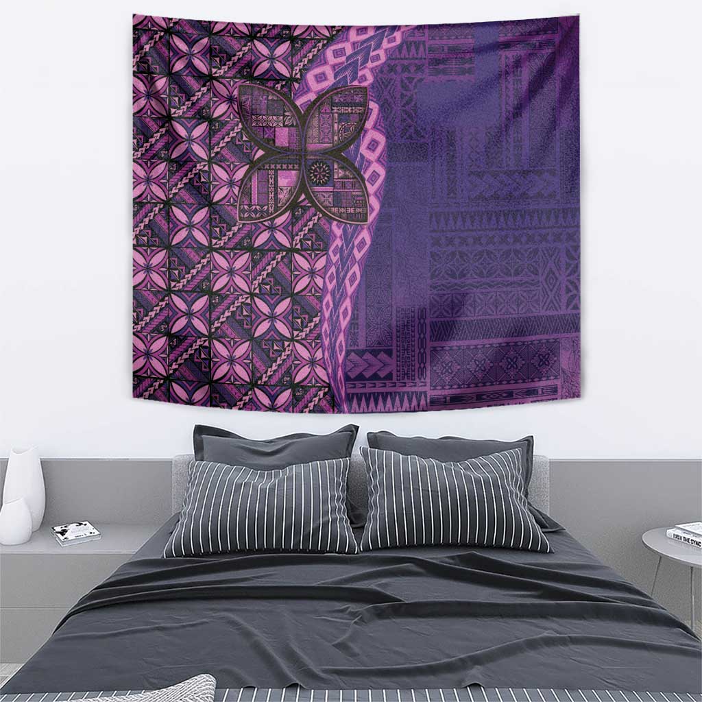 Samoan Pacific Tribal Flower Geometric Art Tattoos Tapestry Siapo Pattern Purple Haze LT03 - Polynesian Pride