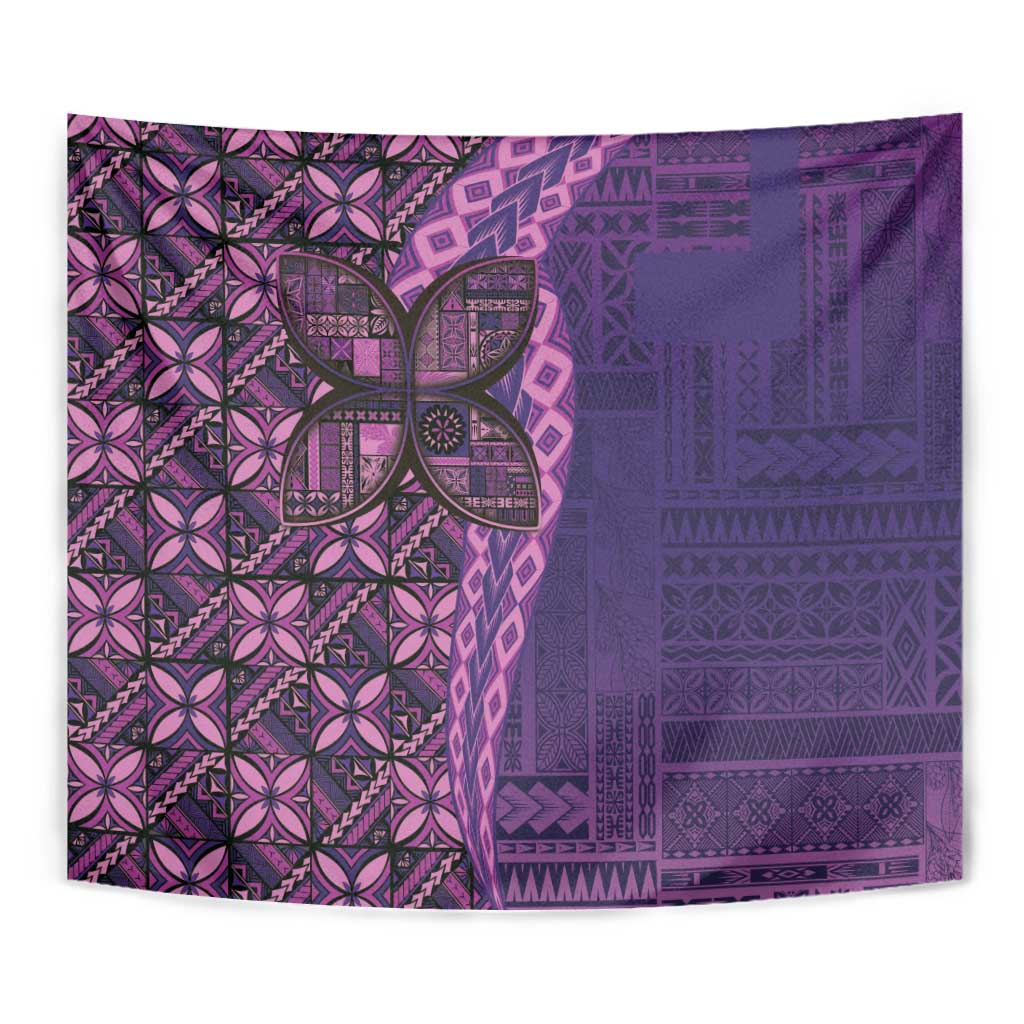 Samoan Pacific Tribal Flower Geometric Art Tattoos Tapestry Siapo Pattern Purple Haze LT03 - Polynesian Pride