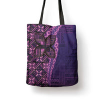 Samoan Pacific Tribal Flower Geometric Art Tattoos Tote Bag Siapo Pattern Purple Haze - Polynesian Pride