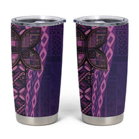 Samoan Pacific Tribal Flower Geometric Art Tattoos Tumbler Cup Siapo Pattern Purple Haze - Polynesian Pride
