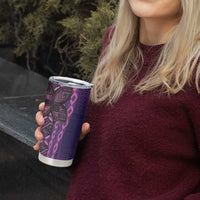 Samoan Pacific Tribal Flower Geometric Art Tattoos Tumbler Cup Siapo Pattern Purple Haze - Polynesian Pride