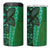 Samoan Pacific Tribal Flower Geometric Art Tattoos 4 in 1 Can Cooler Tumbler Siapo Pattern Emerald Glow - Polynesian Pride