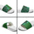 Samoan Pacific Tribal Flower Geometric Art Tattoos Slide Sandals Siapo Pattern Emerald Glow - Polynesian Pride