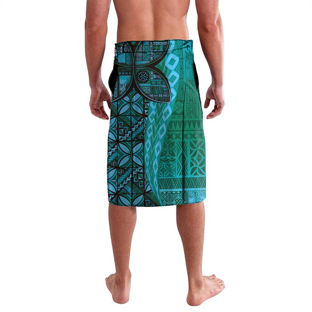 Samoan Pacific Tribal Flower Geometric Art Tattoos Lavalava Siapo Pattern Turquoise Tide - Polynesian Pride