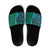 Samoan Pacific Tribal Flower Geometric Art Tattoos Slide Sandals Siapo Pattern Turquoise Tide - Polynesian Pride