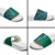 Samoan Pacific Tribal Flower Geometric Art Tattoos Slide Sandals Siapo Pattern Turquoise Tide - Polynesian Pride