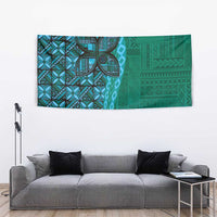 Samoan Pacific Tribal Flower Geometric Art Tattoos Tapestry Siapo Pattern Turquoise Tide LT03 - Polynesian Pride
