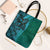 Samoan Pacific Tribal Flower Geometric Art Tattoos Tote Bag Siapo Pattern Turquoise Tide - Polynesian Pride