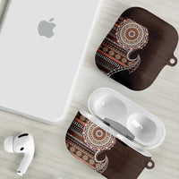 Fijian Masi Tribal Tattoos Art Pattern AirPods Case Brown Color Half Style - Polynesian Pride