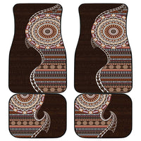 Fijian Masi Tribal Tattoos Art Pattern Car Mats Brown Color Half Style - Polynesian Pride