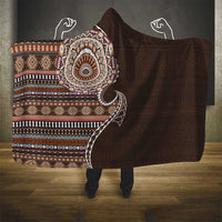 Fijian Masi Tribal Tattoos Art Pattern Hooded Blanket Brown Color Half Style LT03 - Polynesian Pride