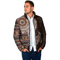 Fijian Masi Tribal Tattoos Art Pattern Padded Jacket Brown Color Half Style LT03 - Polynesian Pride