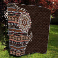 Fijian Masi Tribal Tattoos Art Pattern Quilt Brown Color Half Style - Polynesian Pride