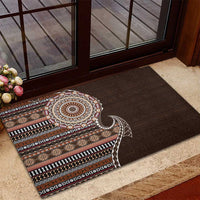 Fijian Masi Tribal Tattoos Art Pattern Rubber Doormat Brown Color Half Style LT03 - Polynesian Pride