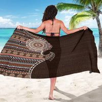 Fijian Masi Tribal Tattoos Art Pattern Sarong Brown Color Half Style - Polynesian Pride