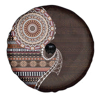 Fijian Masi Tribal Tattoos Art Pattern Spare Tire Cover Brown Color Half Style - Polynesian Pride