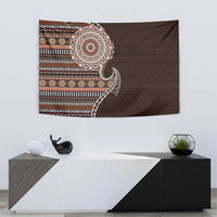 Fijian Masi Tribal Tattoos Art Pattern Tapestry Brown Color Half Style LT03 - Polynesian Pride