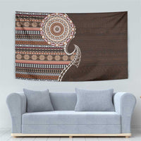 Fijian Masi Tribal Tattoos Art Pattern Tapestry Brown Color Half Style LT03 - Polynesian Pride
