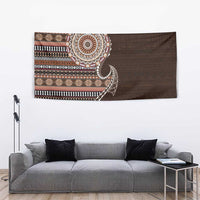 Fijian Masi Tribal Tattoos Art Pattern Tapestry Brown Color Half Style LT03 - Polynesian Pride