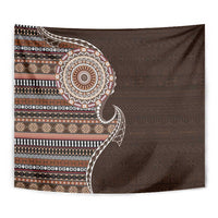 Fijian Masi Tribal Tattoos Art Pattern Tapestry Brown Color Half Style LT03 - Polynesian Pride