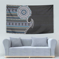 Fijian Masi Tribal Tattoos Art Pattern Tapestry Navy Color Half Style LT03 - Polynesian Pride