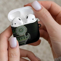 Fijian Masi Tribal Tattoos Art Pattern AirPods Case Green Color Half Style - Polynesian Pride