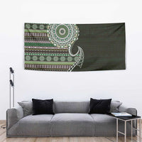 Fijian Masi Tribal Tattoos Art Pattern Tapestry Green Color Half Style LT03 - Polynesian Pride