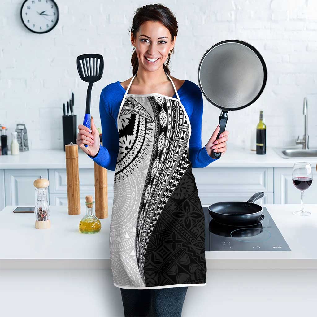 Fijian Masi Tattoos Apron with Tapa Tribal Pattern - Polynesian Pride