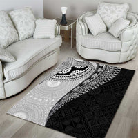 Fijian Masi Tattoos Area Rug with Tapa Tribal Pattern - Polynesian Pride