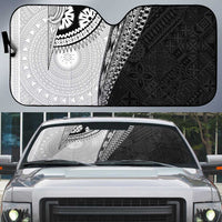 Fijian Masi Tattoos Auto Sun Shade with Tapa Tribal Pattern - Polynesian Pride