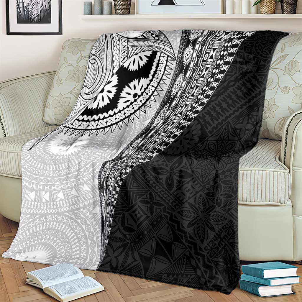 Fijian Masi Tattoos Blanket with Tapa Tribal Pattern - Polynesian Pride