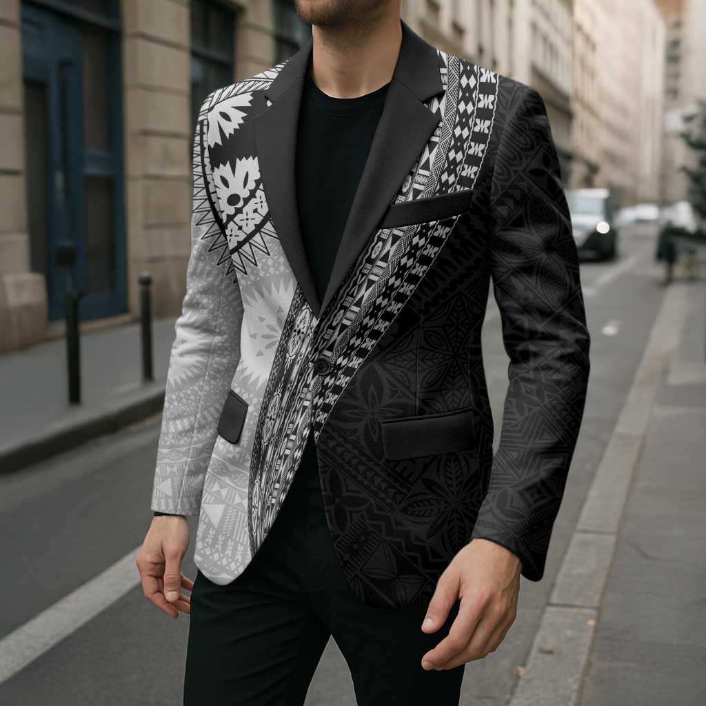 Fijian Masi Tattoos Blazer with Tapa Tribal Pattern - Polynesian Pride