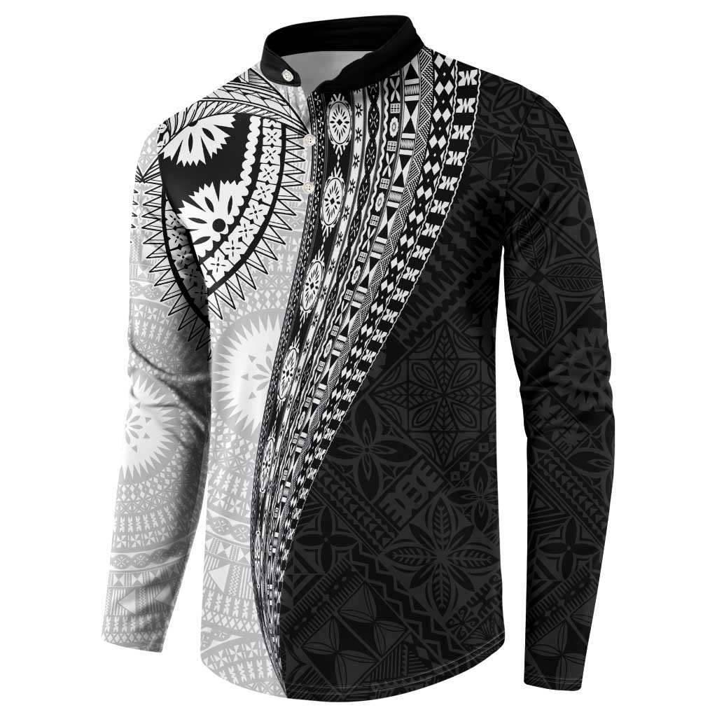 Fijian Masi Tattoos Button Sweatshirt with Tapa Tribal Pattern LT03 - Polynesian Pride