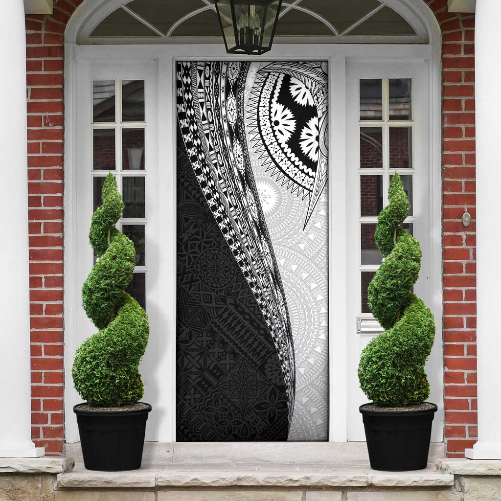 Fijian Masi Tattoos Door Cover with Tapa Tribal Pattern - Polynesian Pride