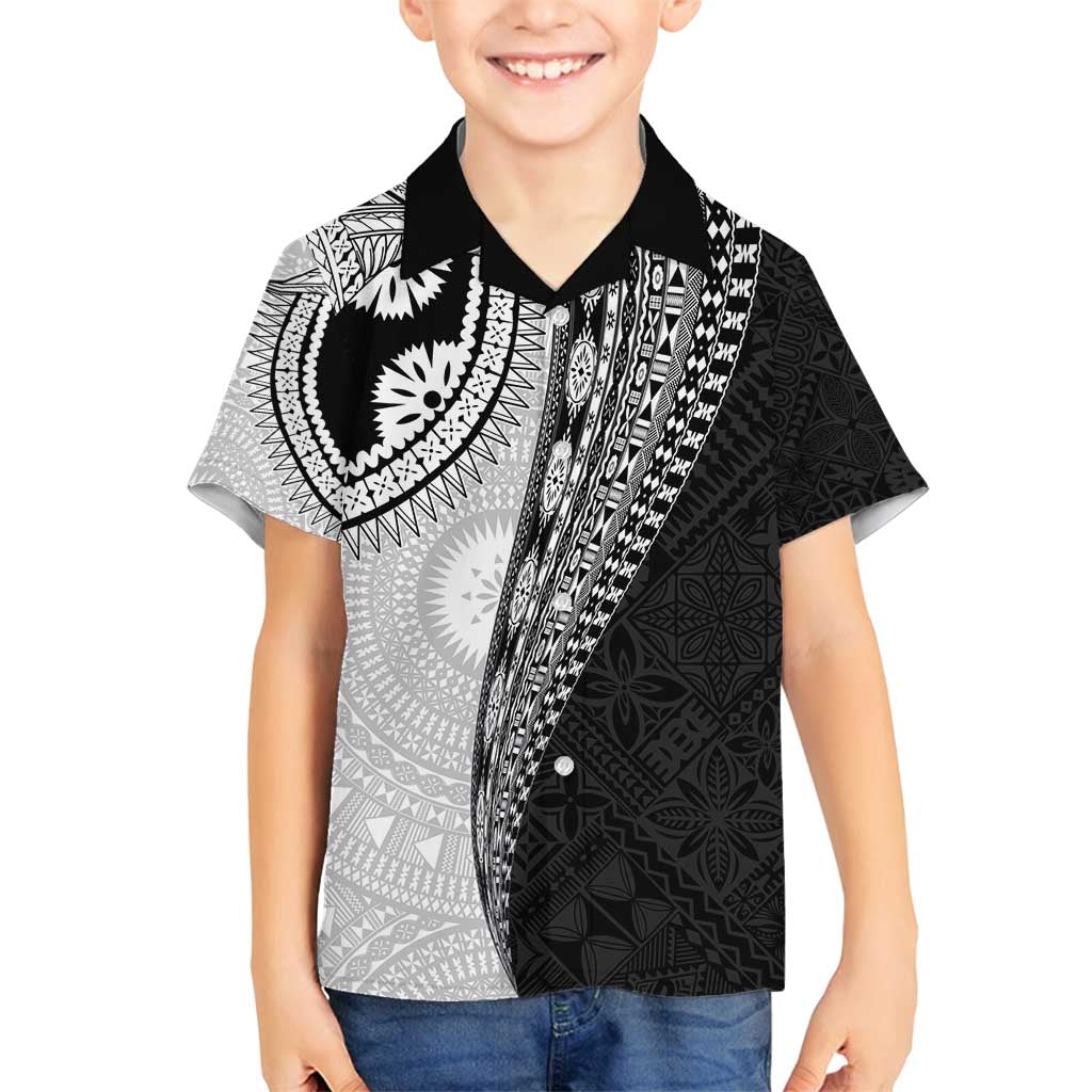 Fijian Masi Tattoos Family Matching Long Sleeve Bodycon Dress and Hawaiian Shirt with Tapa Tribal Pattern - Polynesian Pride