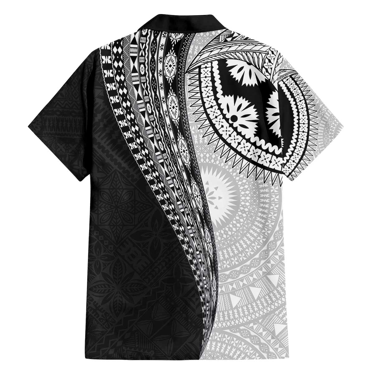 Fijian Masi Tattoos Family Matching Off The Shoulder Long Sleeve Dress and Hawaiian Shirt with Tapa Tribal Pattern - Polynesian Pride