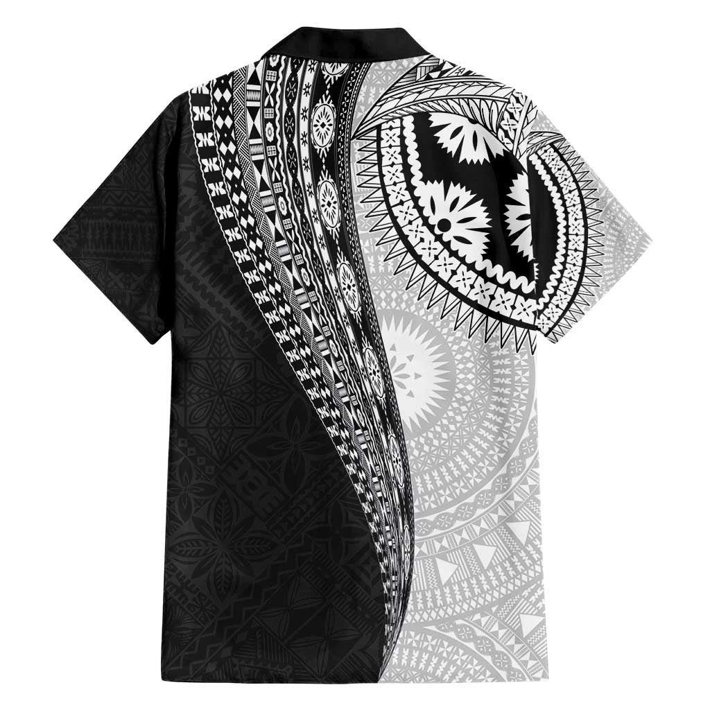 Fijian Masi Tattoos Family Matching Short Sleeve Bodycon Dress and Hawaiian Shirt with Tapa Tribal Pattern - Polynesian Pride