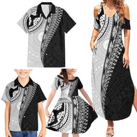 Fijian Masi Tattoos Family Matching Summer Maxi Dress and Hawaiian Shirt with Tapa Tribal Pattern - Polynesian Pride