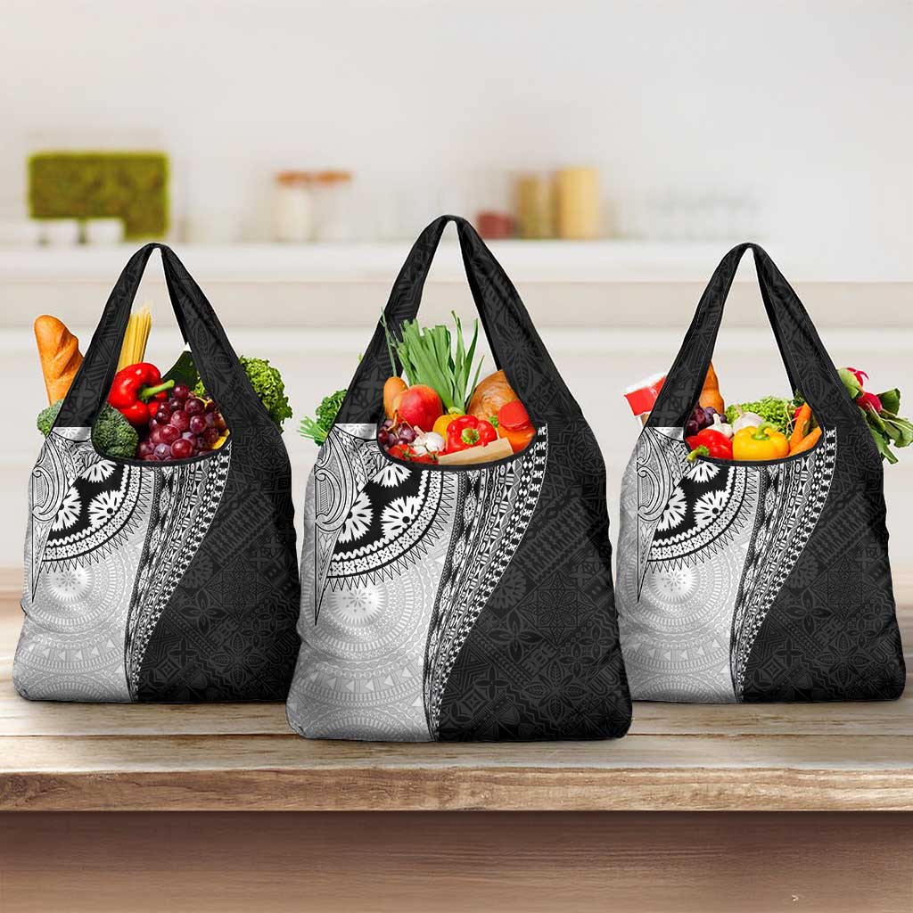 Fijian Masi Tattoos Grocery Bag with Tapa Tribal Pattern - Polynesian Pride